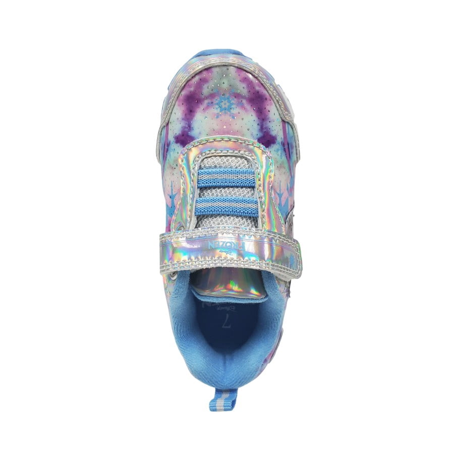 Disney Toddler Girls Frozen Light Up Sneakers - Silver/Blue, 10
