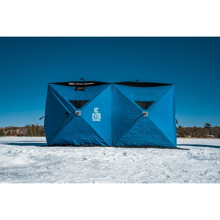 CLAM C-720 Portable 6 x 12 Ft Pop-Up Ice Fishing Thermal Hub