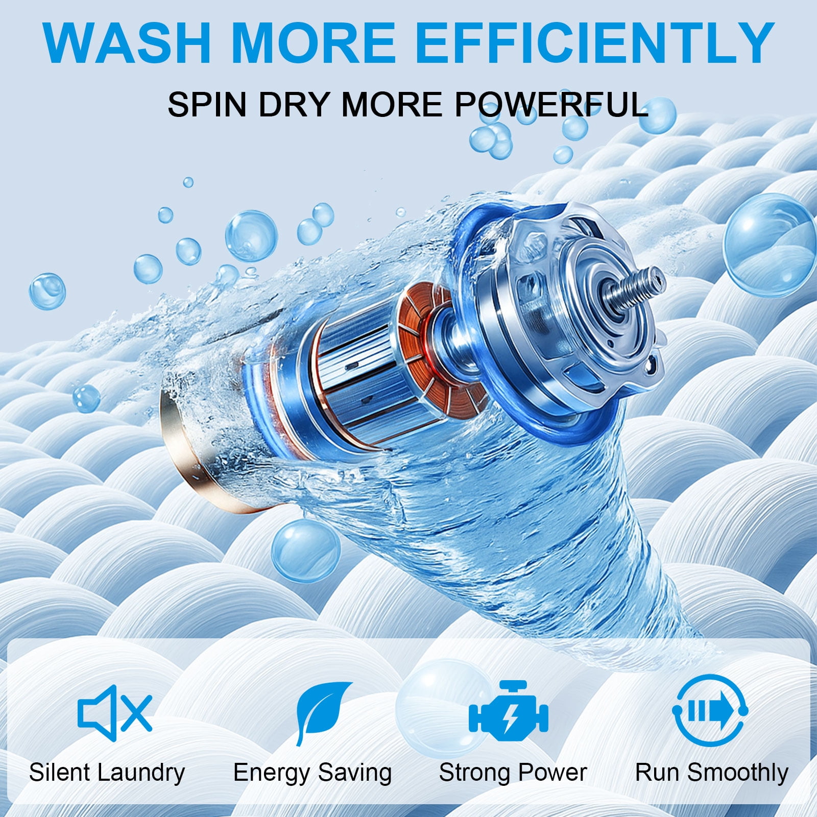 Dimedeal Portable Washing Machine, 17LBS Full Automatic Washer with Spinner, 10 Programs Compact Laundry Machine, Mini Washing Machine Perfect for Small Spaces