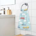 thumbnail image 3 of Yayeee 100% Cotton Hand Towels for Bathroom 16" x 28" Soft Absorbent Kitchen Towel, Blue Trains Pattern, 3 of 7