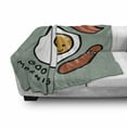 thumbnail image 2 of Breakfast Soft Flannel Fleece Throw Blanket, Morning Message Egg Bacon Sausages, Cozy Plush for Indoor and Outdoor Use, 70" x 90", Pale Reseda Green Salmon, by Ambesonne, 2 of 5