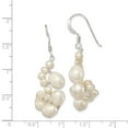 thumbnail image 2 of Sterling Silver Clear Crystal White Freshwater Cultured Pearl Earrings - Measures 44x7mm Wide, 2 of 2