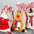 thumbnail image 5 of 3-pcs Christmas Reindeer Santa Snowman Xmas Gift Bag With Drawstring, 5 of 5