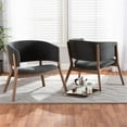 thumbnail image 2 of Baxton Studio Baron Dark Grey Fabric and Brown Finished Wood 2-Piece Chair Set, 2 of 6