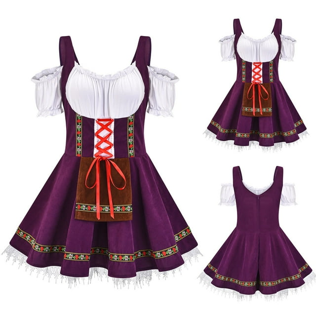 DPTALR Women Costume Maidservant Cosplay Dress Garment Acting Clothes Less Dress