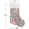 thumbnail image 2 of Rose Leopard Skin Christmas Stockings Animal Christmas Presonalized Large Stocking Sock, Set of 1 Xmas Party Winter Decor Candy Bag Family Holiday Gift, 17.7 Inch, 2 of 7
