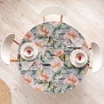 thumbnail image 4 of Ambesonne Floral Fitted Round Tablecloth, Art of Pastel Spring Flowers, 40"- 44" Diameter, Grey and Multicolor, 4 of 5