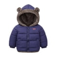 thumbnail image 3 of enyan Toddler Baby Coat Bear Hooded Winter Jacket Fleece Snowsuit Windproof Outerwear for Infant Boy Girl Blue，4-5 Years, 3 of 7