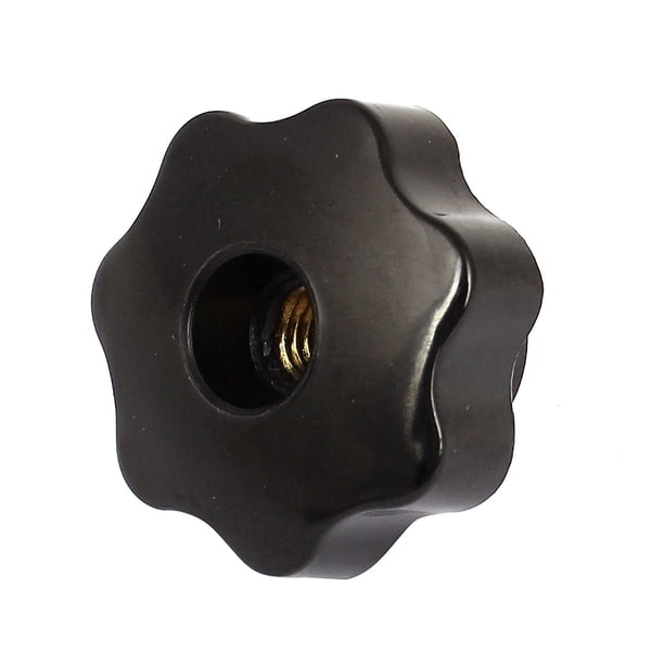 Perilla de sujeción con cabeza en estrella de plástico de 10 x 40 mm, color negro