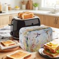 thumbnail image 3 of Spring Floral Toaster Cover 2 Slice, Pastoral Rustic Hummingbird Botanical Dustproof Bakeware Oven Protector with Top Hook, Waterproof Small Kitchen Appliance Toasters Dust Cover, 12"x7.5"x8", 3 of 9