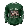 thumbnail image 3 of Dwelliawo Men's Sweatshirt Usa Flag Patriotic Graphic 250th Anniversary 1776-2026 2026 Usa Flag American Sweatshirt Fashion Lightweight Tops Sweatshirts Dark Green 4XL, 3 of 5