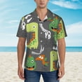 thumbnail image 2 of Kll Men'S Hawaiian Shirt Short Sleeve Button Down Beach Shirts-Cartoon Dinosaurs, 2 of 7