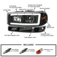 thumbnail image 3 of Spec-D Tuning Black LED Bar Projector Headlights + Bumper Lights Compatible with 1999-2006 GMC Sierra 1500/2500/3500, Left + Right Pair Headlamps Assembly, 3 of 7