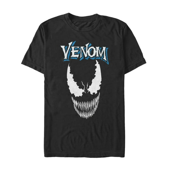Men's Marvel Venom Face Logo  Graphic Tee Black Large