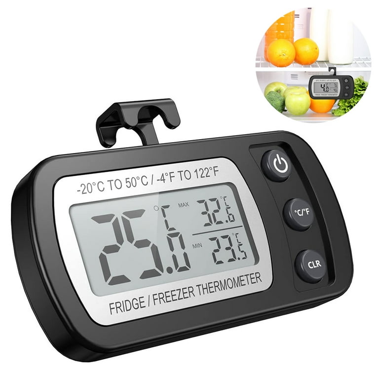 Waterproof Refrigerator Fridge Thermometer, Digital Freezer Room Thermometer,  Max/Min Record Function Large LCD Screen For Kitchen, Restaurants