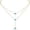 Aqua, variant on Women's 18K Gold Plated Layered Y Necklace with Emerald Teardrop Pendant