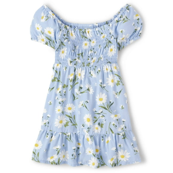 Vestido The Children's Place Family con estampado floral de margaritas a juego