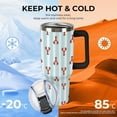 thumbnail image 4 of Large Capacity Car Cup 40 Oz Red Lobster Crawfish Stainless Steel Travel Tumbler Coffee Mug Cute Marine Pattern Insulated Bottles Tumbler with Lid And Straw Leak-Proof, 4 of 6