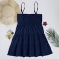 thumbnail image 5 of Womens Sleeveless Smocked Mini Dress Flowy Cute Summer Dresses Boho Spaghetti Strap Tiered A Line Casual Sundress, 5 of 7