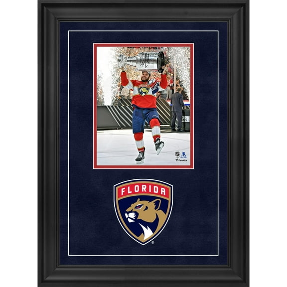 Aleksander Barkov Florida Panthers Deluxe Framed Autographed 2024 Stanley Cup Champions 8" x 10" Raising Cup Photograph - Fanatics Authentic Certified