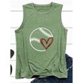 thumbnail image 4 of Usmixi Tank Top for Women Baseball Graphics Round Neck Sleeveless T Shirts Breathable Loose Fit Athletic Workout Vest Blouses Green M Clearance Clothes, 4 of 4