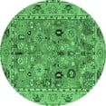 thumbnail image 1 of Ahgly Company Indoor Round Oriental Emerald Green Traditional Area Rugs, 6' Round, 1 of 4