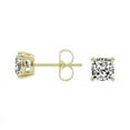 thumbnail image 2 of Unique Moments 2 Carat Lab Grown Cushion Cut Diamond Stud Earrings for Women 14K Yellow Gold, 2 of 6