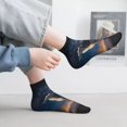 thumbnail image 2 of Fuzoiu Night Sky Wolf Print Adult Socks, Crew Moisture-wicking Socks, Unisex Cushion Crew Socks,Casual Sports Ankle Socks, 2 of 7