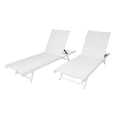 thumbnail image 7 of Castiel Outdoor Aluminum and Mesh Chaise Lounges, Set of 2, White, 7 of 7