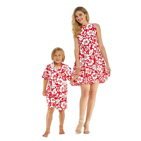 Hawaii Hangover Matching Mother Son Hawaiian Luau Outfit Women