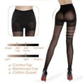 thumbnail image 4 of G&Y 2 Pairs Women's Control Top Pantyhose - 40D Sheer Tights Tummy Control Support Stockings, Black S, 4 of 6
