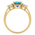 thumbnail image 4 of 1.5 ct Round Cut Simulated Turquoise Three-Stone Engagement Ring for Women in 18K Yellow Gold, 4 of 5
