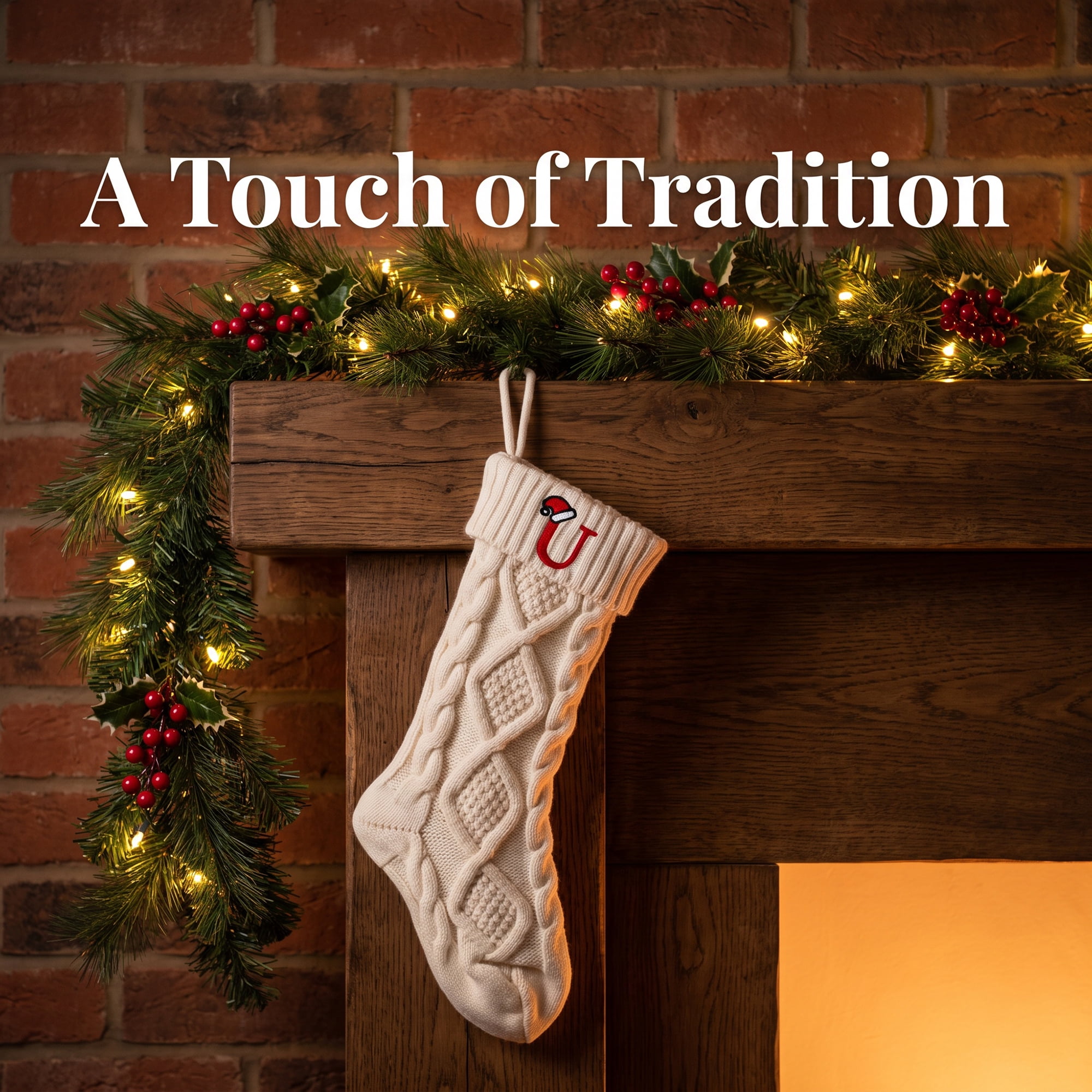 Unique Bargains Canine Bone Christmas Stocking Luxury Puppy Holiday Keepsake Sack Letter U 17"