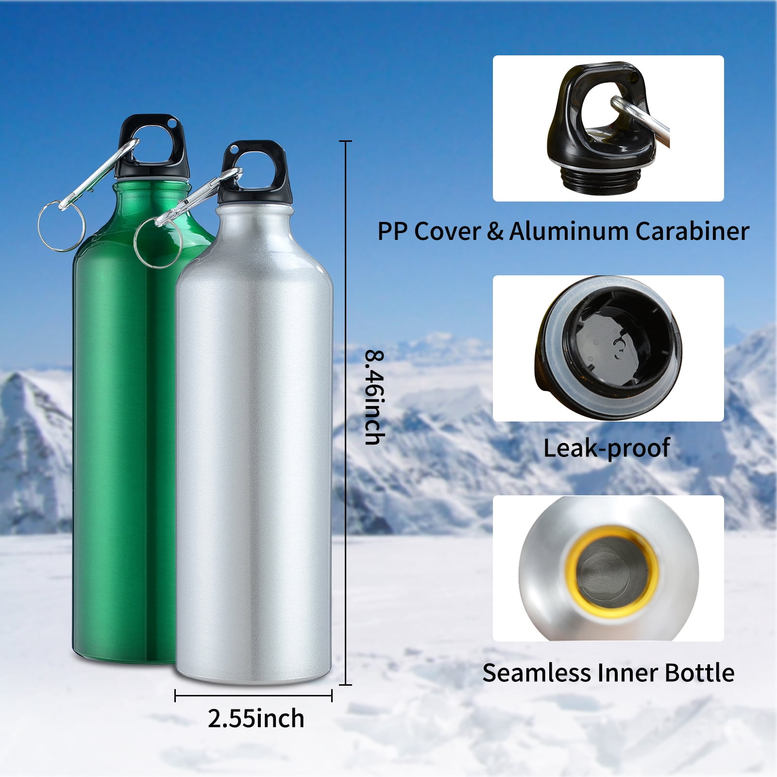 com-four® Gourde en Verre borosilicaté avec passoire à thé en Acier Inoxydable - Bouteille en