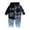 YA Navy, variant on Baby Boy Outfits Boys Girls Long Sleeve Patchwork Plaid Prints Hooded Shirt Tops Pants Baby Boy Clothes Navy 18 Months-24 Months