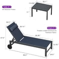 thumbnail image 6 of PURPLE LEAF 3-Piece Patio Lounge Chair Set – Outdoor Chaise Loungers with Aluminum Frame, Side Table & Wheels for Poolside, Sunbathing & Tanning, Includes Pillows, 6 of 9