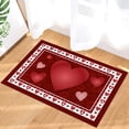 thumbnail image 2 of Door Mat 31.5 x 20 Inch Welcome Mat Front Floor Mats, Non Slip Indoor Carpet/Absorbent Outdoor Shoes Scraper, Valentines Day Red Heart Shaped and Love Lips Low-Profile Rugs Doormats for Entryway, 2 of 6