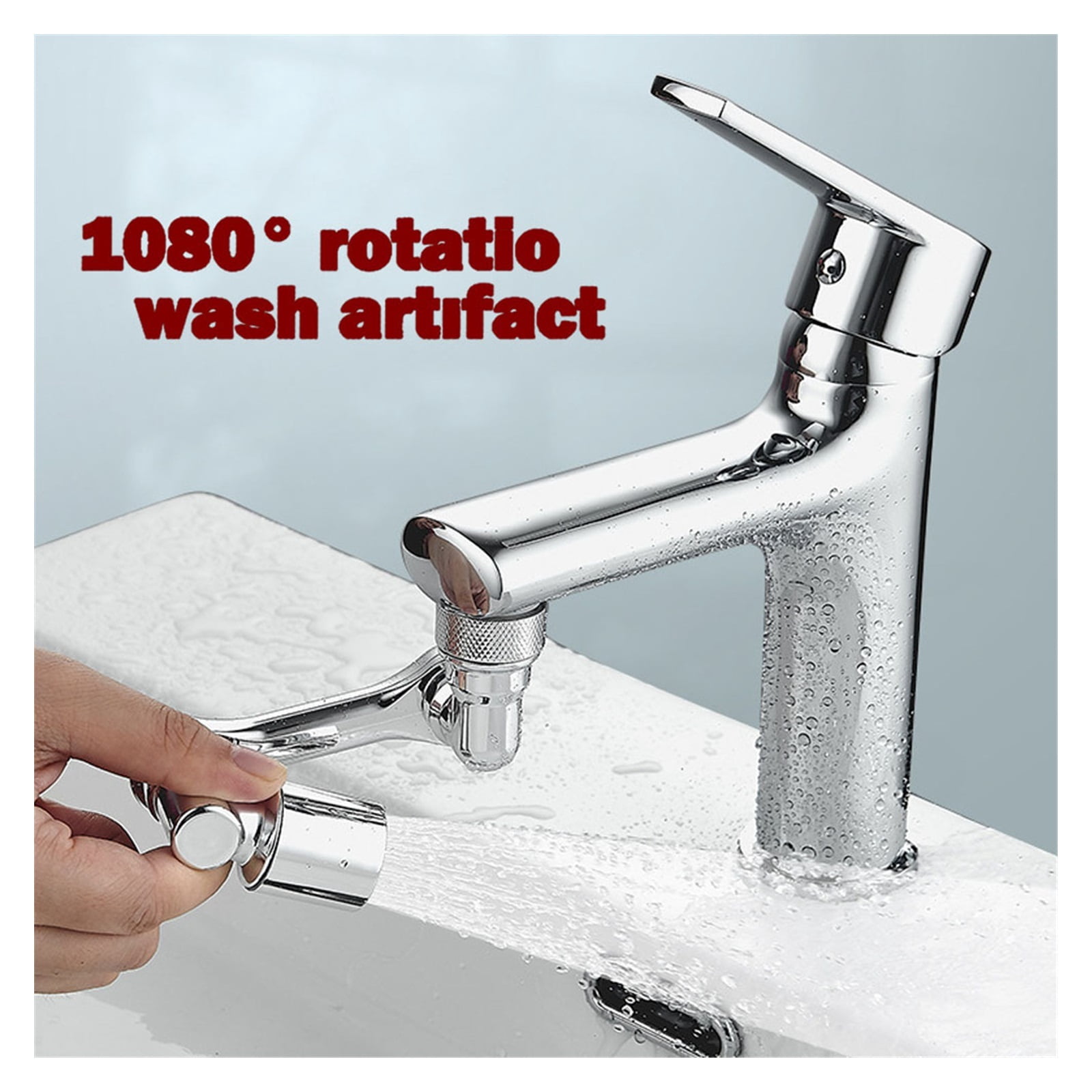 Universal 1080° Rotation Extender Faucet Aerator Plastic Splash Filter For Kitchen Washbasin Faucets Bubbler Nozzle Robotic Arm ,Water Saving