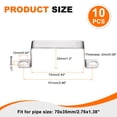 thumbnail image 2 of 10pack Square Pipe Clamp 70x35mm 304 Stainless Steel Tube Buckle, Silver, 2 of 6