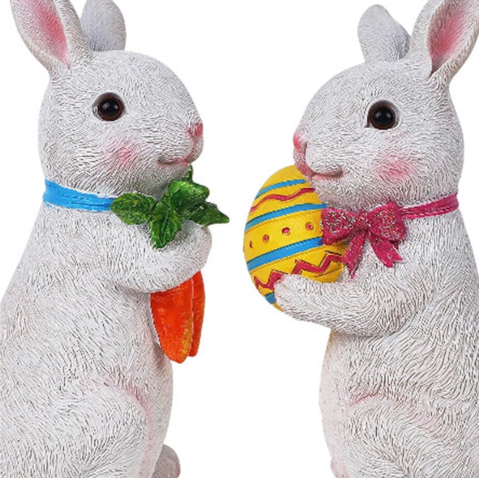 Bunny Campfire Flickering Nightlight, Rabbit Night Light Plug into Wall Easter Night Light with Switch Bunny Decor Easter Home Decorations(Gnome)