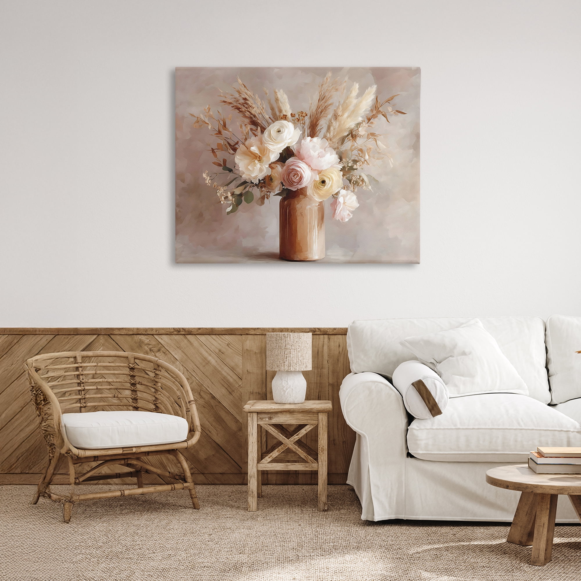 Stupell Industries Elegant Wheat Bouquet in Vase Canvas Wall Art, design by Franklyn Gregory