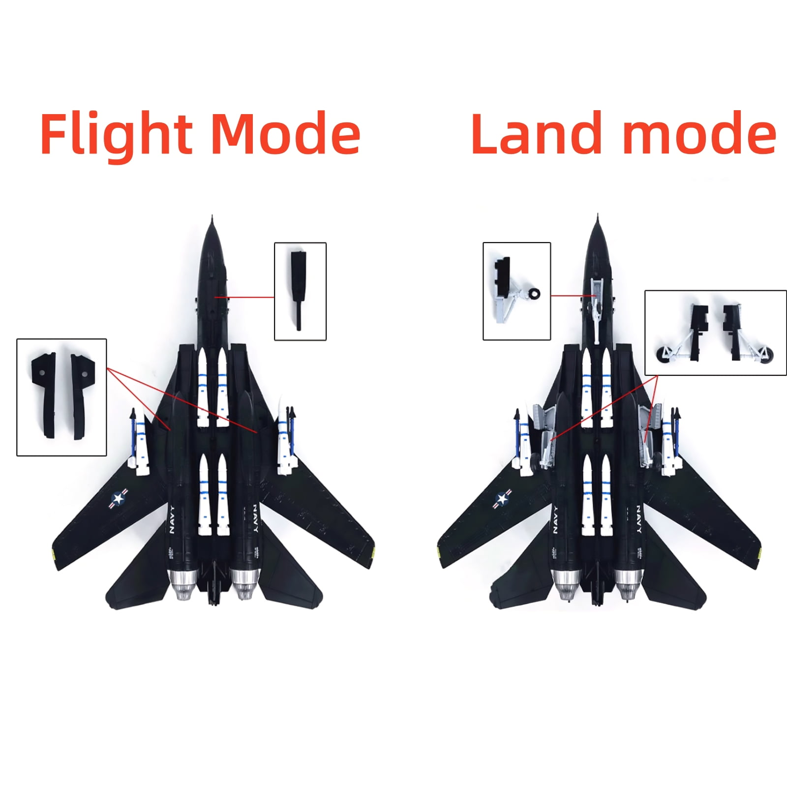 Desktop Ornament American F14 Tomcat Alloy Fighter VX-4 Model Airplane, 19.3cm Long