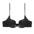 thumbnail image 3 of Womens Low Plunge Push Up Bra with Clear Straps Low Cut Convertible Underwire Padded Cleavage Bra, 3 of 5
