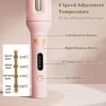 thumbnail image 4 of YOSUOPOC Automatic Hair Curler, Auto Rotating Curling Iron with 4 Adjustable Temperatures & Negative Ions, Pink Anti-Scald Styling Wand for Curls and Waves, 4 of 8