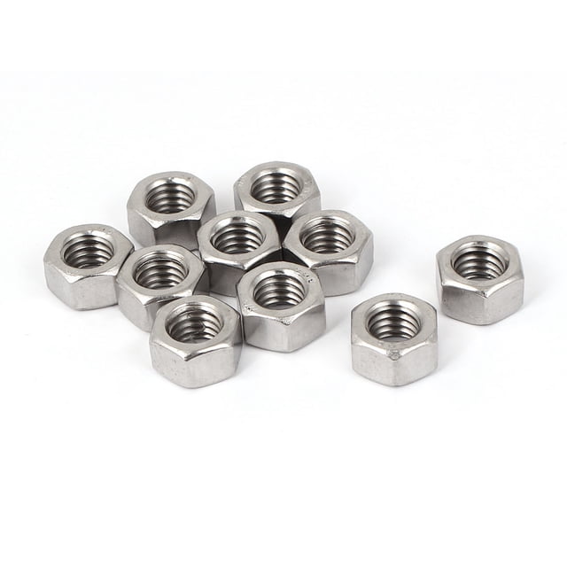 Tuercas hexagonales, 3/8-16 UNC, tuerca hexagonal de acero inoxidable 304, 10 piezas