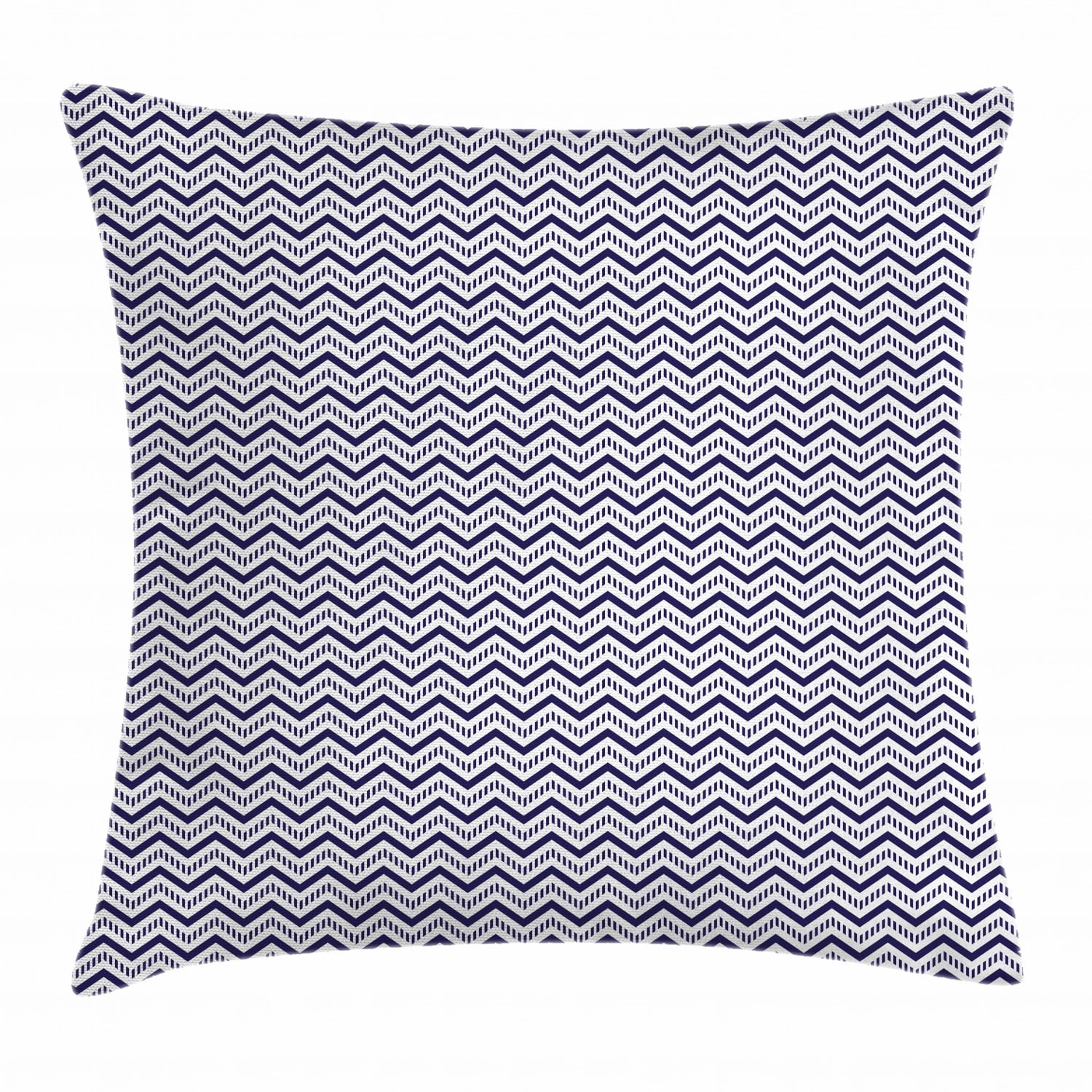 Navy Blue Throw Pillow Cushion Cover, Horizontal Chevron Pattern in