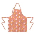 thumbnail image 2 of Easter and Eggs Coral Pattern Apron with Pockets, Cotton Linen Waterproof Adjustable Apron for Women, Kitchen Cooking Gardening BBQ Salon Apron, 33x27 Inch, 2 of 6