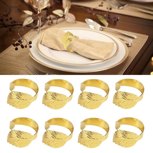 Napkin , Metal Electroplating 8pcs Napkin Set Maple Leaf for Banquet for Party for Wedding