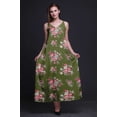 thumbnail image 3 of Bimba Robe Longue en Rayonne Imprimée Florale pour Femmes Chic Bohème Été Maxi Plage-Moyenne, 3 of 4
