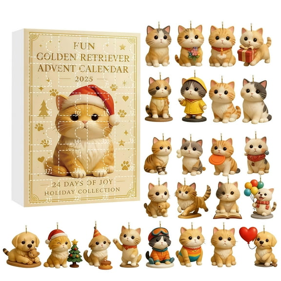 2025 Christmas Countdown Calendar - 24 Surprise Gifts with 2D Baby Doll Pendants for Festive Tree Decor